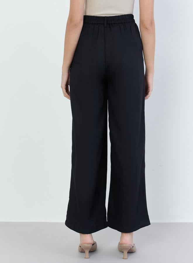 Styli Women Black Wide Leg Trousers - Image 4